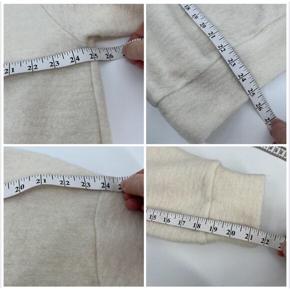 GoshYaga Boiled Wool Pullover Sweater Womens Large Track Suit Top Ivory White - Picture 7 of 9